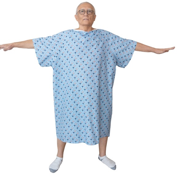 Dresses & Skirts - 5xl Blue Patterned Hospital Gown 3pc